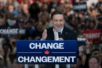 Poilievre at a campaign event in Ontario/ Peter Power.