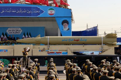 Exhibición de un misil Qasem Soleimani en 2024