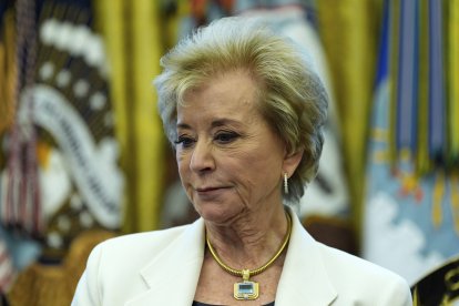 Linda McMahon, Secretary of Education, at the White House