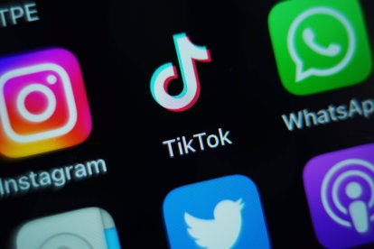 View of the app for TikTok on a phone screen