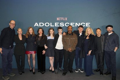 The cast of Adolescence.
