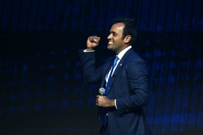Ramaswamy at a Trump event in Nevada/ Patrick T. Fallon