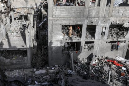 Foto de archivo de un ataque en Khan Yunis.