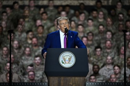 Donald Trump en la base aérea de Al-Udeid