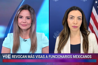 Karina Yapor y Natalia Molano en una entrevista en Voz News.