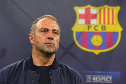 Hansi Flick, during a UEFA Champions League match with FC Barcelona