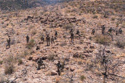 Militares desplegados en la frontera sur.