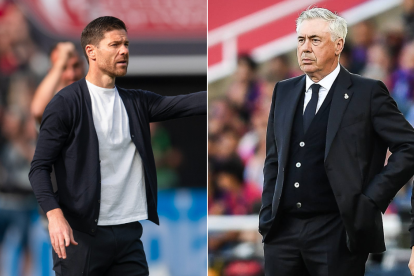 Xabi Alonso (izquierda) y Carlo Ancelotti (derecha)