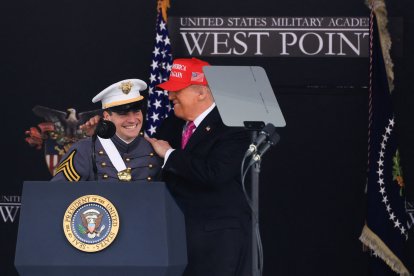 President Trump at West Point/ Charly Triballeau.
