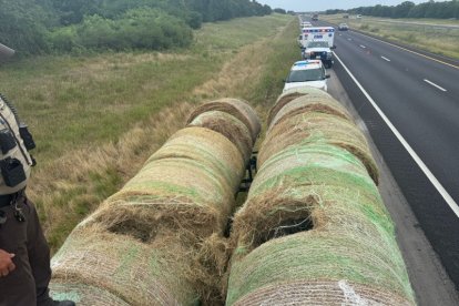 Hay bales.