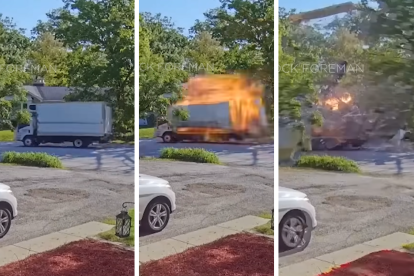 Truck explodes in Chicago