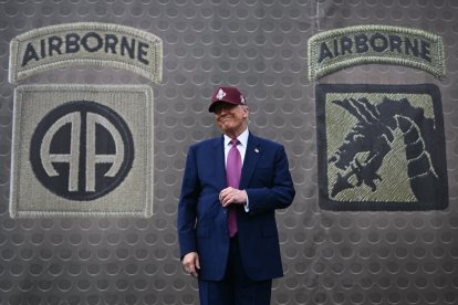 Trump llegando a Fort Bragg/ Brendan Smialowski