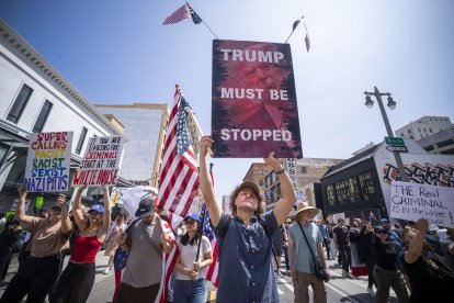 Una manifestación contra Donald Trump en Los Ángeles.