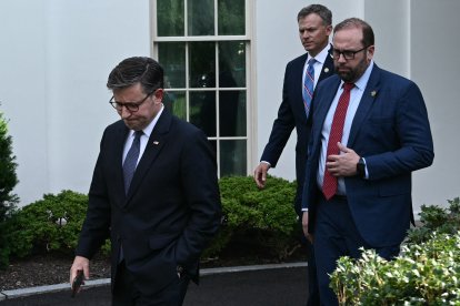 Johnson saliendo de la Casa Blanca/ Brendan Smialowski