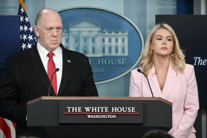 Tom Homan and Karoline Leavitt, at the White House