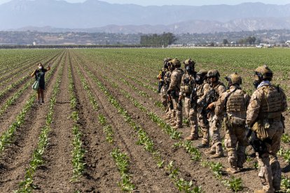 Immigration agents break into farm; woman raises hands