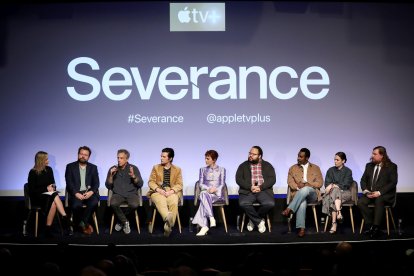 The cast and management of the series 'Severance,' during the premiere