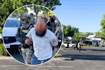 Border Patrol raid in Sacramento, California.