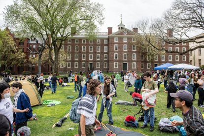 Pro-Palestinian students at Brown University