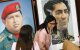Delcy Rodríguez junto a los retratos de Chávez y Bolívar.
