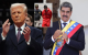 En imagen, Donald Trump (i), Nicolás Maduro (d) y un miembro del Tren de Aragua detenido (c)