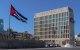 Frontal view of the US Embassy in Havana, on January 14, 2025. President Joe Biden is removing the US designation of Cuba as a state sponsor of terrorism, the White House said, in a deal that will see imprisoned protesters released in the communist country. Cuba has been dealing with over six decades of US sanctions, which the Cuban government blames for the island nation's worst economic crisis, with shortages of fuel, food, medicines and electricity. (Photo by MAYLIN ALONSO / AFP)