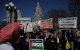 Manifestantes pro-palestinos protestan en Washington Square, Nueva York
