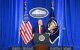 Donald Trump habla en el Departamento de Justicia en Washington, D.C.