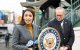 Democratic Congresswoman from New York Alexandria Ocasio-Cortez speaks as Senate Minority Leader Chuck Schumer listens during a press conference in the Corona neighbourhood of Queens on April 14, 2020 in New York City.