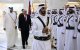 El emir de Qatar, jeque Tamim bin Hamad al-Thani (izq.), y el presidente estadounidense, Donald Trump, pasan revista a las guardias de honor en Doha el 14 de mayo de 2025. Trump aterrizó en el aeropuerto internacional Hamad de Doha, con las relaciones entre ambos Gobiernos en el punto de mira por la oferta de Qatar a Trump de un avión de lujo de 400 millones de dólares para que sirva como nuevo Air Force One y luego pase a su uso personal.