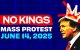 Cartel anunciando las protestas contra Trump en el 'No Kings Day'