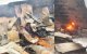 Incendios provocados por los atacantes que masacraron a 200 cristianos
