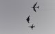 Imagen de archivo de bombarderos B-52H Stratofortress, B-2 Spirit y B-1B Lancer