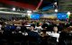 General view during the BRICS summit second plenary session in Rio de Janeiro, Brazil, on July 6, 2025. BRICS leaders descended on sunny Rio de Janeiro, but issued a dark warning that US President Donald Trump's "indiscriminate" import tariffs risk hurting the global economy, warning they are illegal and arbitrary, according to a final summit statement.