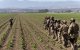 Agentes migratorios irrumpen en granja; mujer levanta las manos.