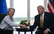 US President Donald Trump (R) shakes hands with European Commission President Ursula von der Leyen (L) after agreeing on a trade deal between the two economies following their meeting, in Turnberry south west Scotland on July 27, 2025, on the third day of his visit to the country, since his second tenure as President began. US President Donald Trump said on July 27, 2025 that he had reached a trade agreement with European Union chief Ursula von der Leyen. "We have reached a deal. It's a good deal for everybody," Trump told reporters after talks with von der Leyen at his golf resort in Turnberry, Scotland. The EU chief also hailed it as a "good deal". (Photo by Brendan SMIALOWSKI / AFP)