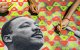 Estudiantes pintan una imagen de Martin Luther King Jr.