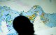 una gran pantalla que muestra los movimientos de los buques en el estrecho de Ormuz en un sitio web de seguimiento de barcos