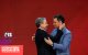 José Luis Rodríguez Zapatero y Pedro Sánchez, durante un acto de la Internacional Socialista en 2022