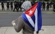 Un manifestante pro-Cuba en una marcha palestina (Archivo)