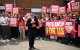 Labour party candidate Andy Burnham addresses supporters outside the Labour party campaign office in Ashton in Makerfield, northwest England, on June 18, 2026, as voters go to the polls to vote in the Makerfield by-election. Britain holds a unique vote on June 18 that could trigger the endgame for Labour leader Keir Starmer's beleaguered premiership, or win him a reprieve.
