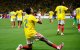 Daniel Muñoz, número 2 del ranking, celebra el primer gol de su equipo durante el partido de fútbol del Grupo K del Mundial 2026 entre Colombia y la República Democrática del Congo