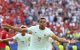 Kylian Mbappé, número 10, celebra el primer gol de su equipo durante el partido de cuartos de final
