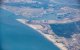 An aerial view of the port of Egypt's northern Mediterranean coastal city of Damietta.