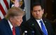 El secretario Marco Rubio junto al presidente Donald Trump.