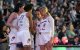 (De izquierda a derecha) Las jugadoras del Phoenix Mercury, Megan Gustafson, Brianna Turner, Diana Taurasi y Sophie Cunningham, se reúnen en un corrillo antes del inicio del partido de pretemporada de la WNBA entre el Phoenix Mercury y el Seattle Storm, celebrado en el Climate Pledge Arena de Seattle, Washington, el 8 de mayo de 2023.