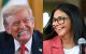 El presidente Donald Trump y la presidenta del régimen interino Delcy Rodíguez.