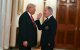 Donald Trump, y el propietario gerente del Inter Miami, Jorge Mas, conversan tras un acto en honor al Inter Miami CF