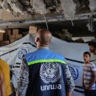Un trabajador de la UNRWA, en Gaza