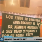 Cartel de agradecimiento a un narco